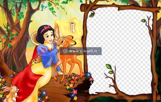 فایل png فریم و قاب با طرح سیندرلا مناسب برای قاب کودک