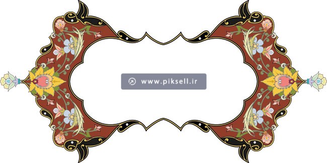 دانلود وکتور لایه باز کادر تذهیبی عنوان