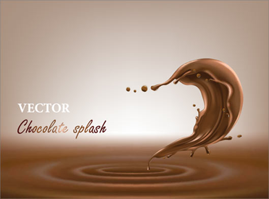 وکتور پس زمینه با طرح شکلات مایع یا chocolate splash