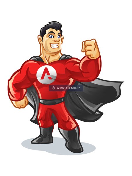 وکتور لایه باز کاراکتر کارتونی مرد قهرمان یا سوپر من
