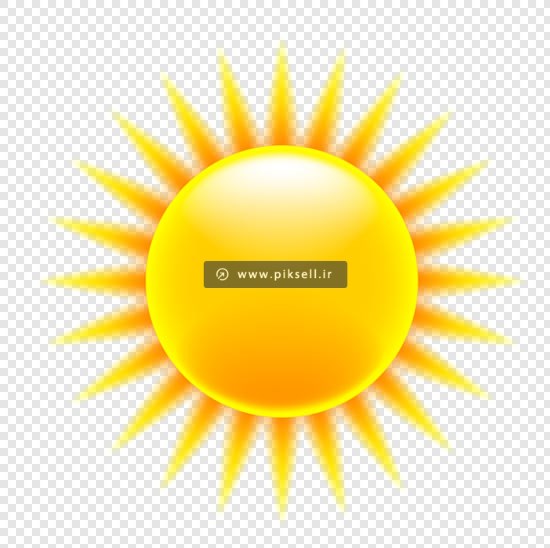 فایل Png بدون زمینه خورشید تابان زرد رنگ