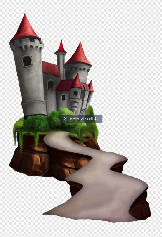 تصویر دوربری شده قلعه قدیمی روی صخره با پسوند png