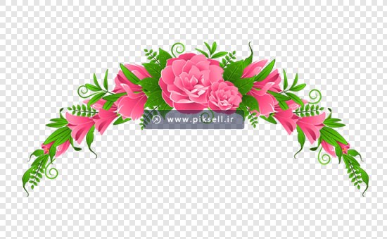 دانلود فایل طرح تزئینی گل هلالی شکل با پسوند png
