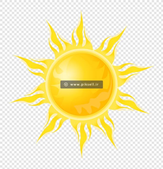 دانلود فایل Png بدون زمینه خورشید تابان زرد