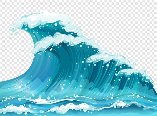 فایل png دوربری شده دریای مواج بصورت ترانسپرنت