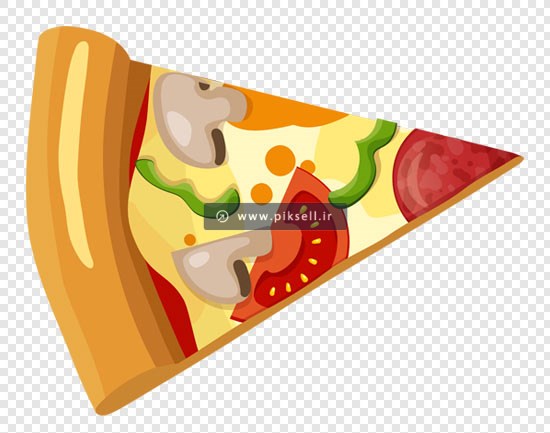 تصویر دوربری شده قطعه پیتزا بصورت ترانسپرنت png