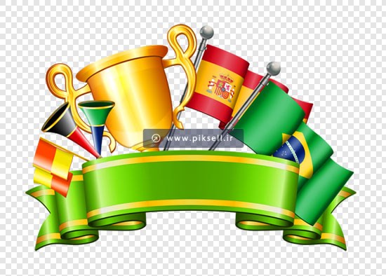 فایل png دوربری شده با المان های پرچم مسابقات فوتبال و جام طلا