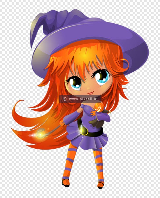 فایل png دوربری شده شخصیت کارتونی دختر جادوگر