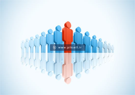 دانلود وکتور پس زمینه با طرح آدمهای ایستاده در صف