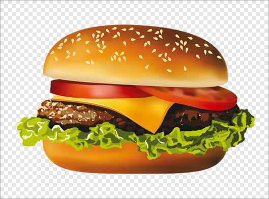 فایل png بدون زمینه همبرگز (فست فود)
