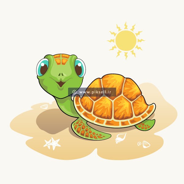 وکتور لایه باز با طرح لاک پشت بصورت گرافیکی