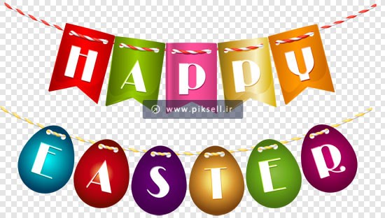 طرح آویز تزئینی کارتونی با نوشته Happy Easter