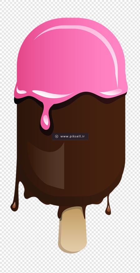 دانلود فایل png بستنی چوبی با طعم کاکائو و توت فرنگی