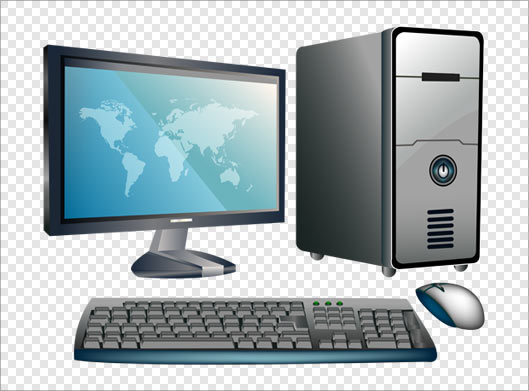 فایل دوربری شده کامپیوتر ، کیس مانیتور و کیبورد