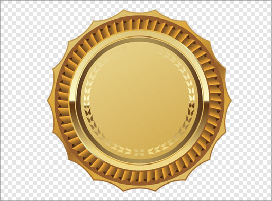 فایل دوربری شده لیبل دایره ای طلایی رنگ