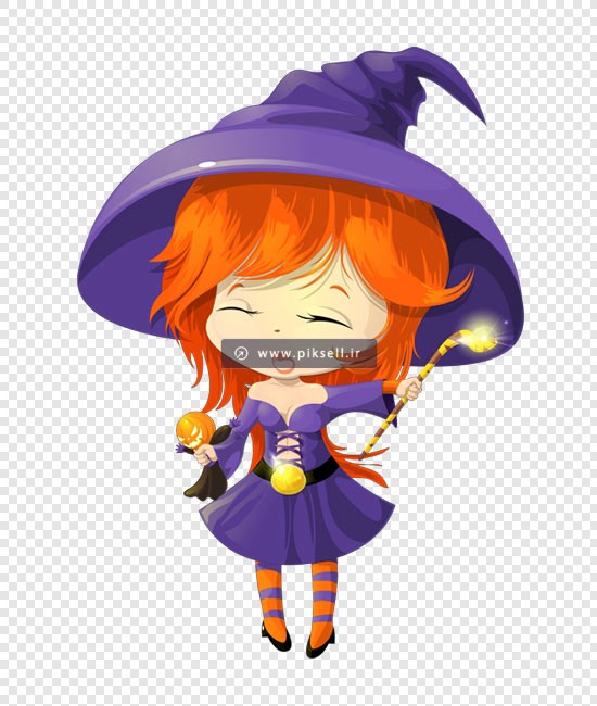 فایل png دوربری شده شخصیت کارتوین دختر جادوگر