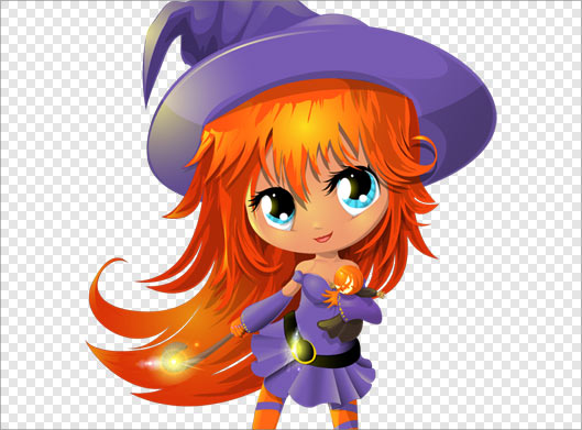 فایل png دوربری شده شخصیت کارتونی دختر جادوگر