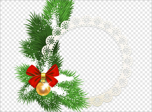 فایل png حلقه تزئینی با طرح و تزئینات کریسمس