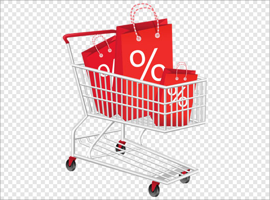 طرح دوربری شده سبد خرید و کیف های تخفیف خرید