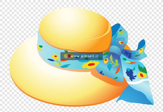 فایل ترانسپرنت دوربری شده کلاه زرد روبان دار با فرمت png