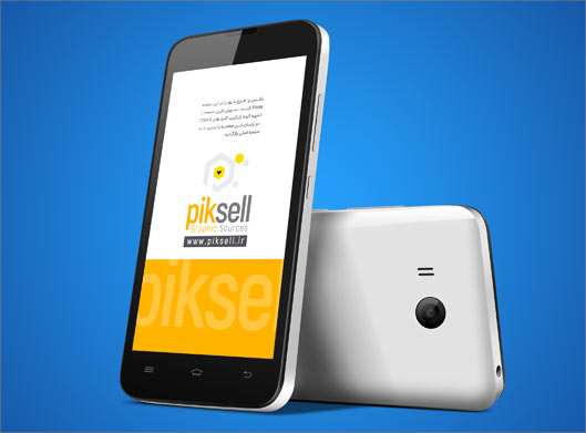 فایل psd موکاپ گوشی تلفن همراه با امکان نمایش طرح شما روی صفحه مانیتور