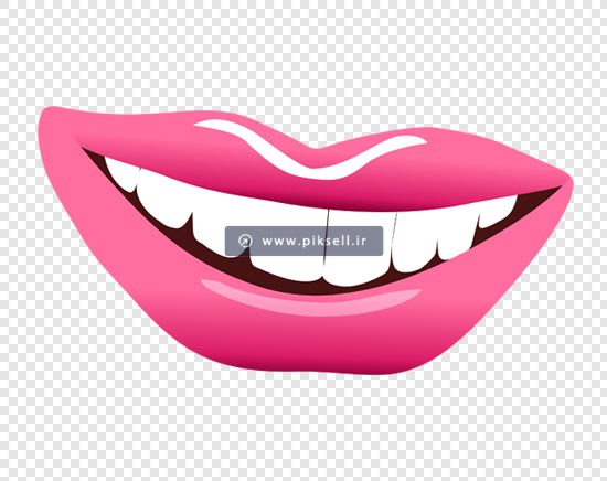 فایل png دوربری شده لب خندان صورتی رنگ
