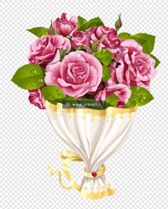 دانلود فایل png دسته گل های رز صورتی رنگ