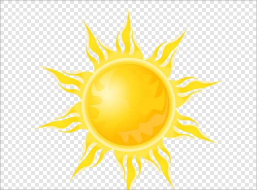 دانلود فایل Png بدون زمینه خورشید تابان زرد