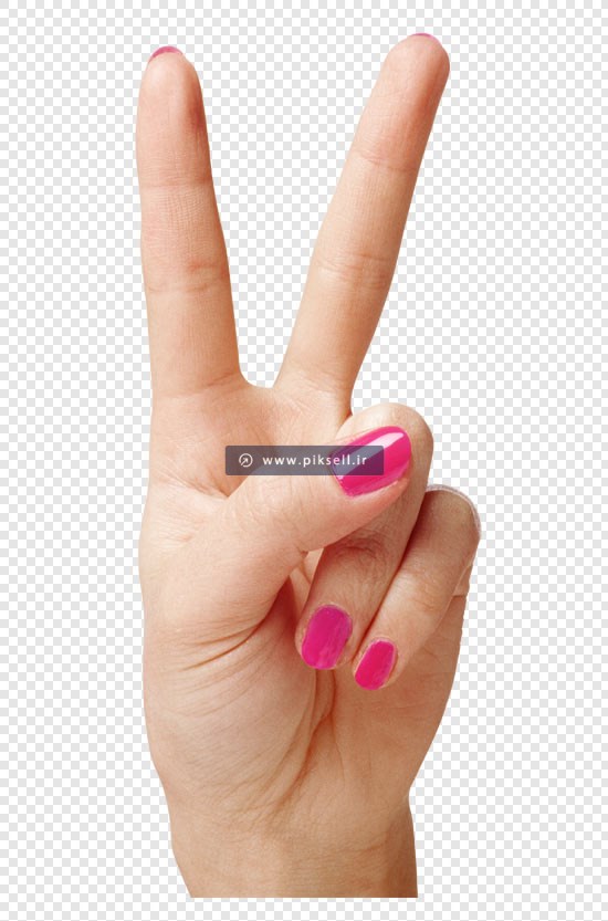 دانلود فایل png بدون زمینه دست به نشانه پیروزی و v