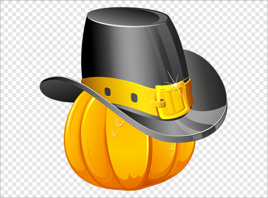 فایل png با طرح کلاه کابوی و کدو تنبل (هالووین)