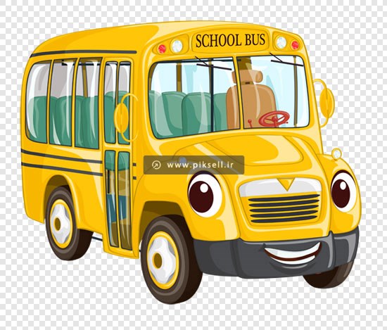 فایل png دوربری شده اتوبوس زرد رنگ مدرسه