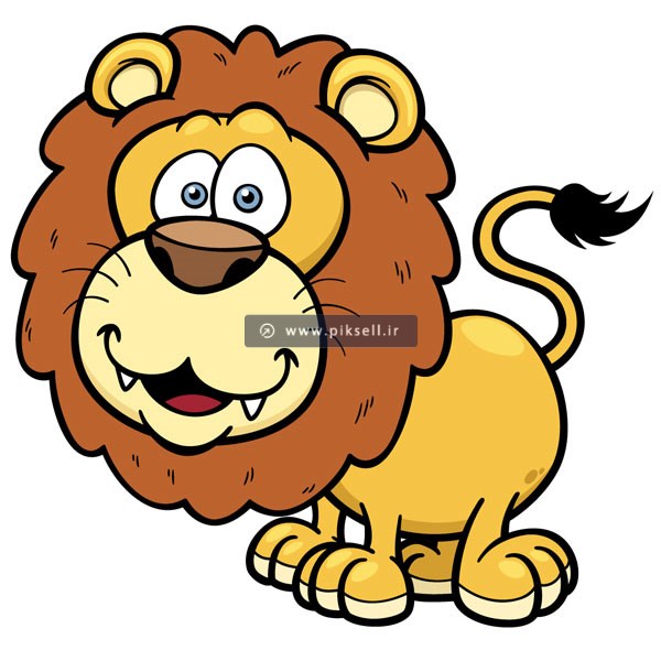 وکتور لایه باز کاراکتر گرافیکی و کارتونی شیر جنگل