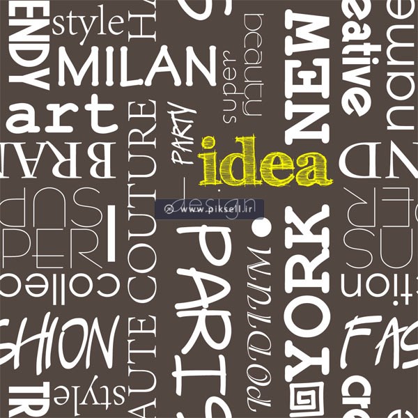 دانلود وکتور مجموعه کالیگرافی با نوشتارهای idea