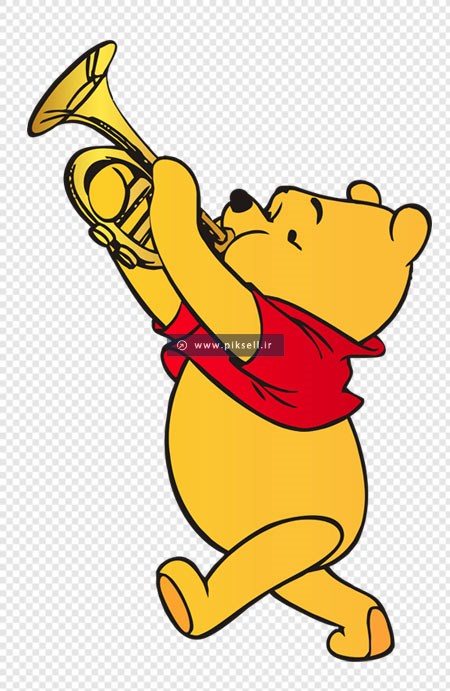 فایل دوربری شده کاراکتر کارتونی خرس pooh با فرمت png