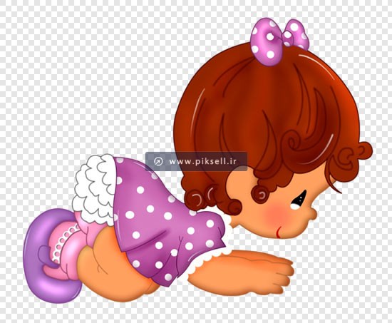 فایل png کاراکتر کارتونی دختر کوچولو (نوزاد)