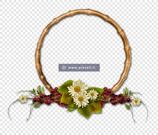 فایل png دوربری شده طرح حلقه گل بدون پس زمینه