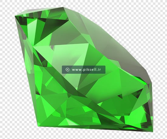فایل دوربری شده و ترانسپرنت الماس سبز با پسوند png