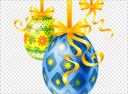 فایل png دوربری شده تخم مرغ های آویزی تزئینی