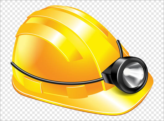 دانلود فایل png کلاه ایمنی زرد چراغ قوه دار