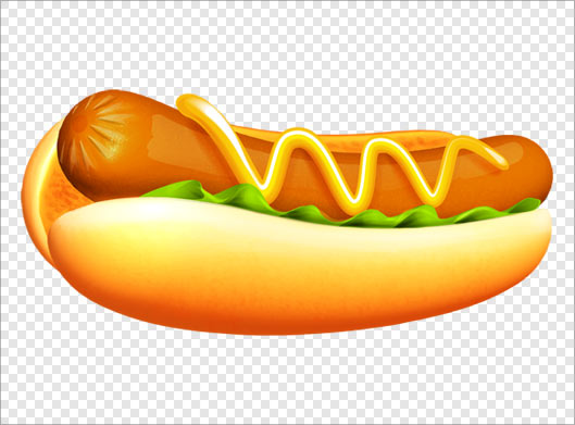 فایل دوربری شده ساندویچ سوسیس با پسوند png