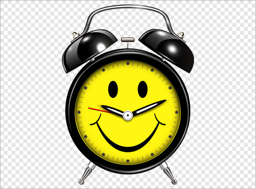 فایل Png دوربری شده ساعت زنگ دار زرد بصورت گرافیکی