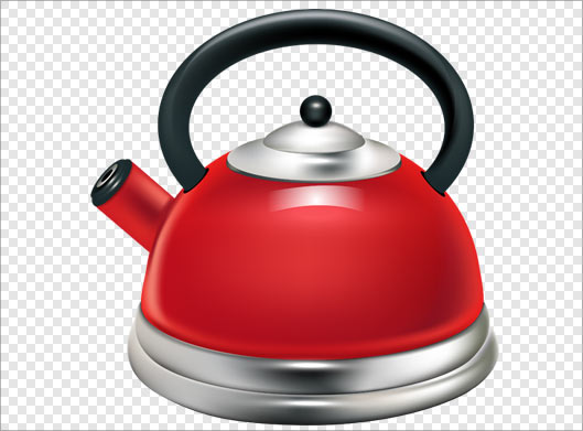 فایل png دوربری شده کتری قرمز رنگ بصورت ترانسپرنت