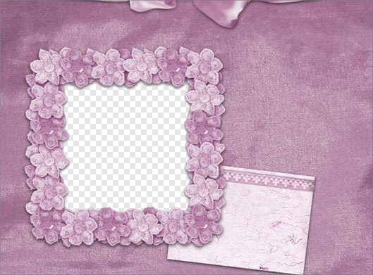 فایل png فریم و قاب با طرح پارچه صورتی رنگ