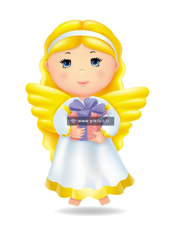 دانلود وکتور کاراکتر و شخصیت کارتونی فرشته کوچولوی زرد