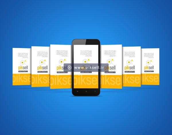 موکاپ psd گوشی موبایل با امکان نمایش 7 اسکرین مختلف