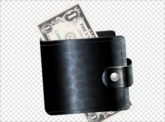فایل ترانسپرنت دوربری شده کیف پول چرمی