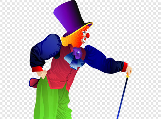 فایل png دوربری شده شخصیت کارتونی دلقک تئاتر