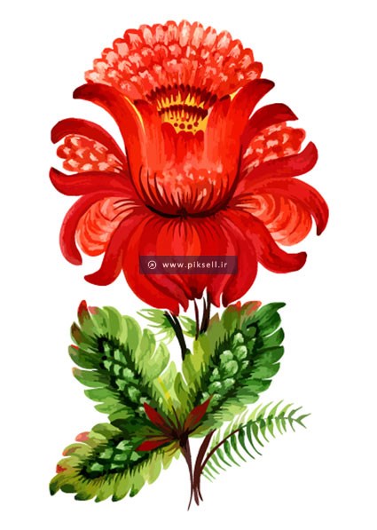 فایل وکتور گل زیبای نقاشی شده و گرافیکی