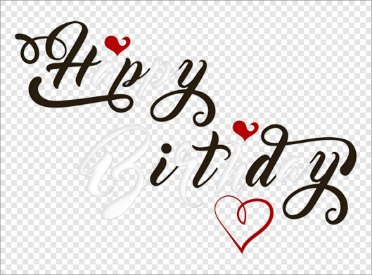 فایل ترانسپرنت لوگوتایپ با کلمه Happy Birthday (تولدت مبارک) با پسوند png