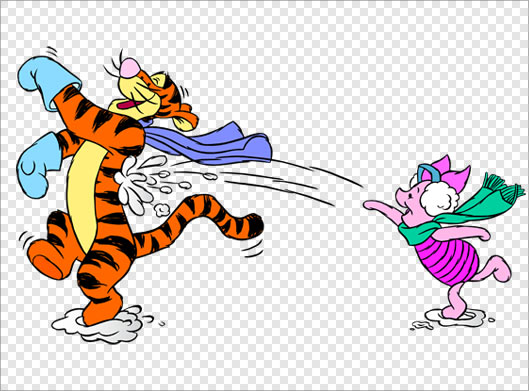 دانلود فایل png بدون زمینه و ترانسپرنت کاراکترهای کارتونی ببر در کارتون pooh